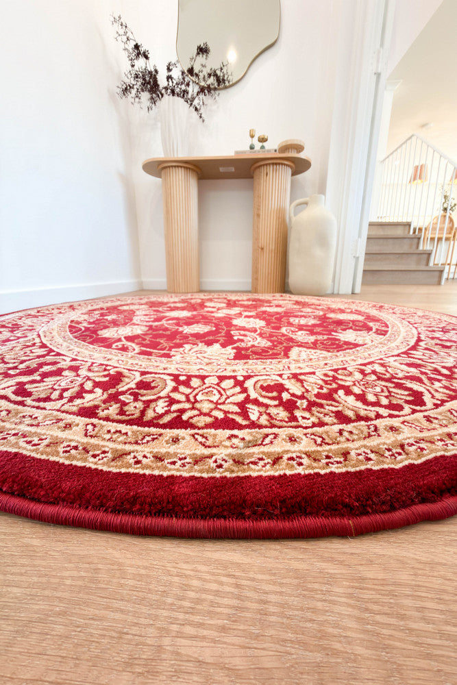 Riviera 84 Red - Red traditional rug from Vogue Rugs Australia