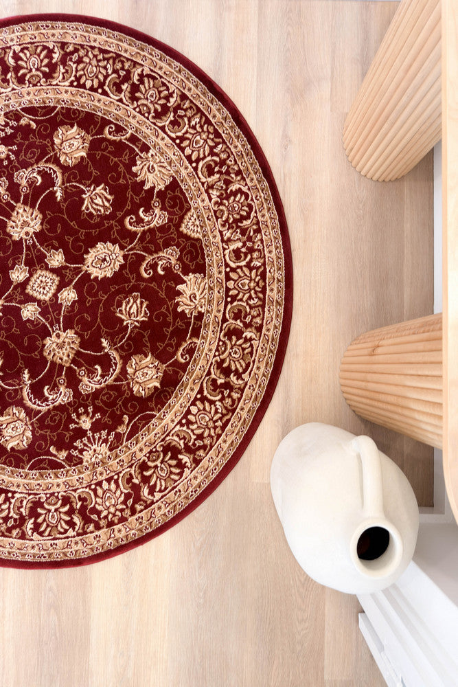 Riviera 84 Red - Red traditional rug from Vogue Rugs Australia