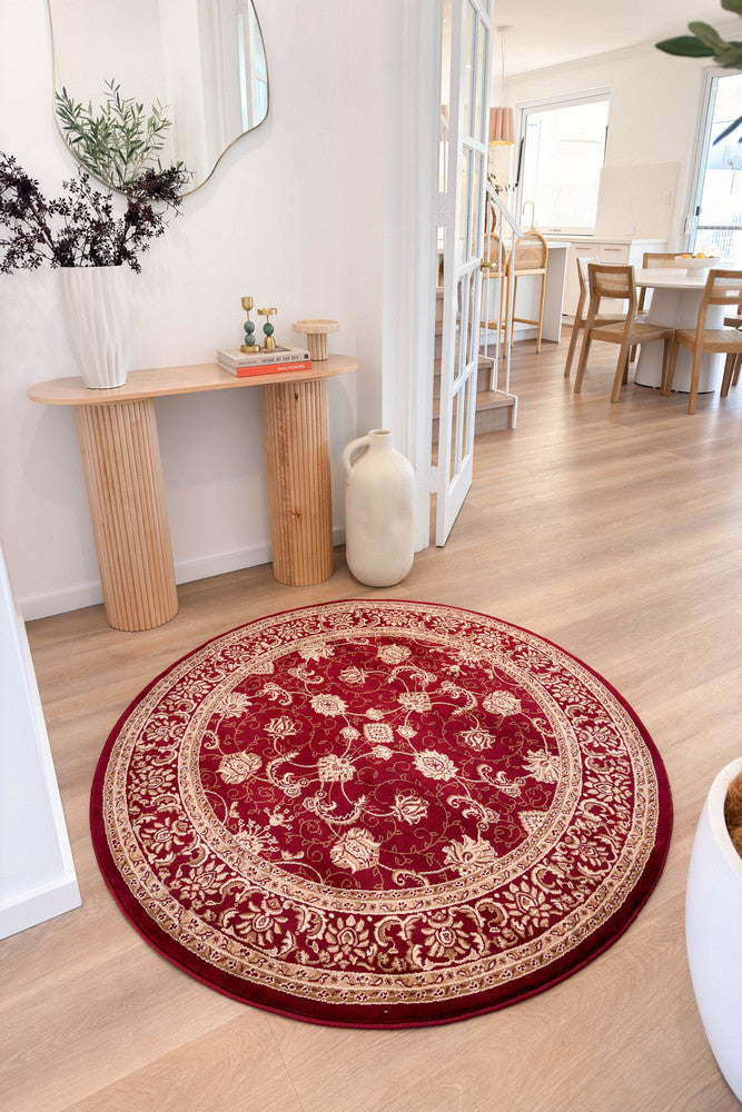 Riviera 84 Red - Red traditional rug from Vogue Rugs Australia