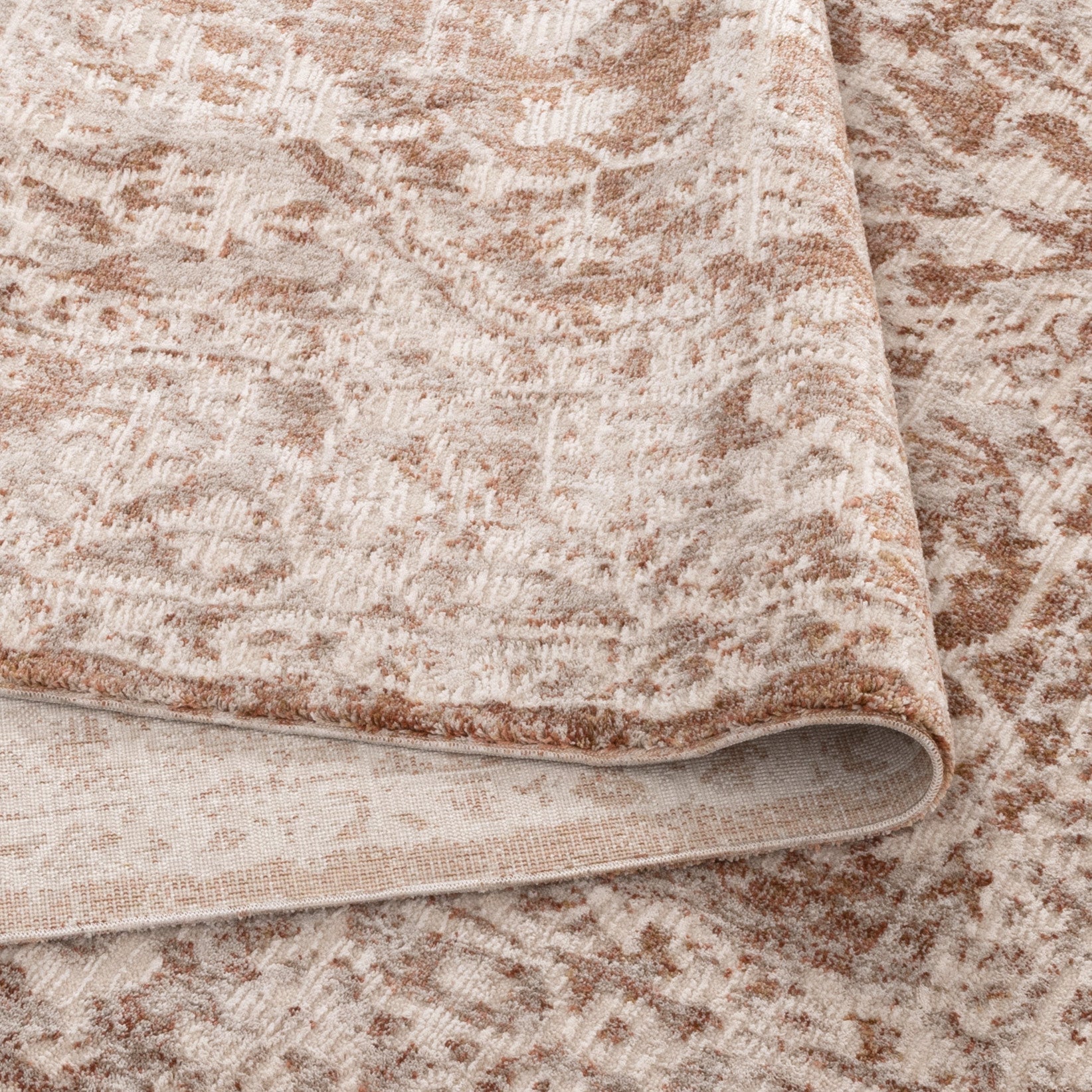 Solenne Beige & Rust Distressed Vintage Rug - S200.