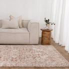 Solenne Beige & Rust Distressed Vintage Rug - S200.