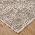 Solenne Cream & Olive Distressed Medallion Vintage Rug - S600 - Cream vintage rug from Vogue Rugs Australia