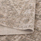 Solenne Cream & Olive Distressed Medallion Vintage Rug - S600 - Cream vintage rug from Vogue Rugs Australia