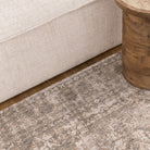 Solenne Cream & Olive Distressed Medallion Vintage Rug - S600 - Cream vintage rug from Vogue Rugs Australia