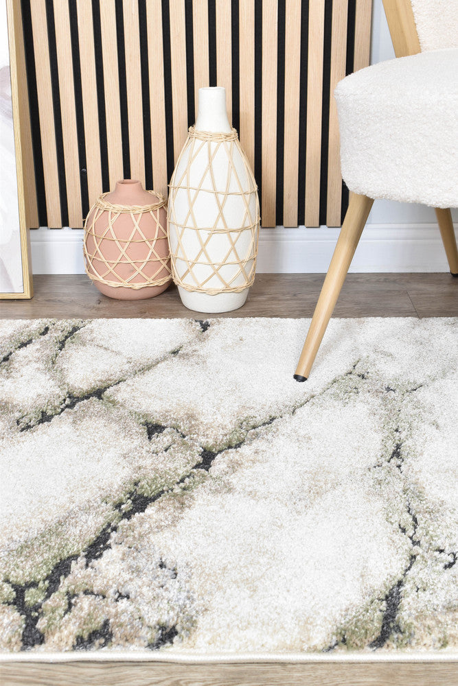 Sofia Sagefrost Runner - Black modern rug from Vogue Rugs Australia