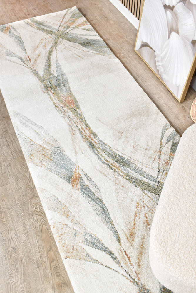 Sofia Emerald Runner - Cream modern rug from Vogue Rugs Australia