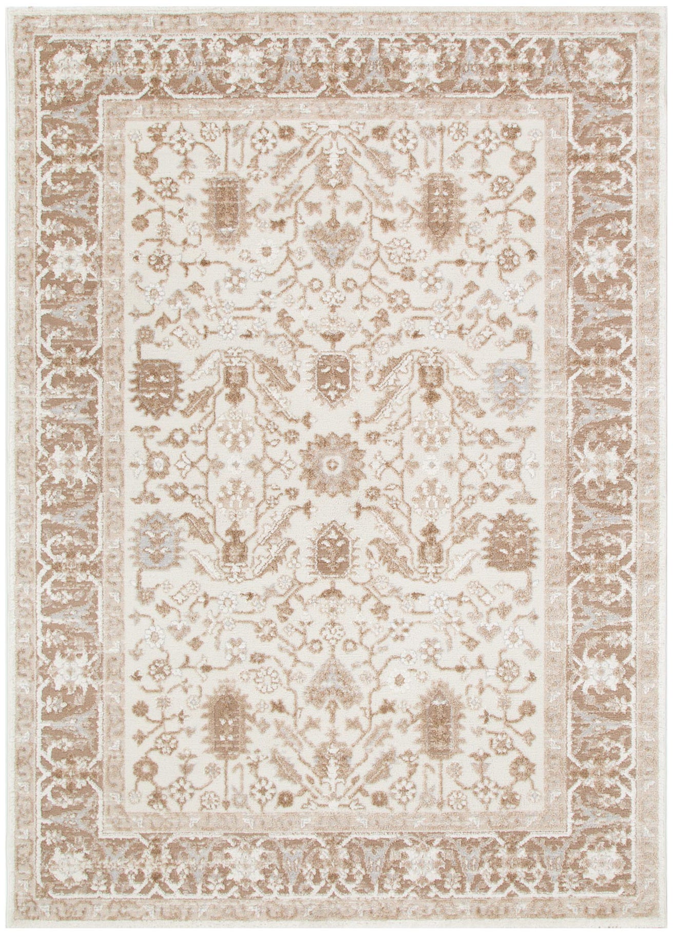 Sierra Oriental Border Beige Rug - Beige area rug rug from Vogue Rugs Australia