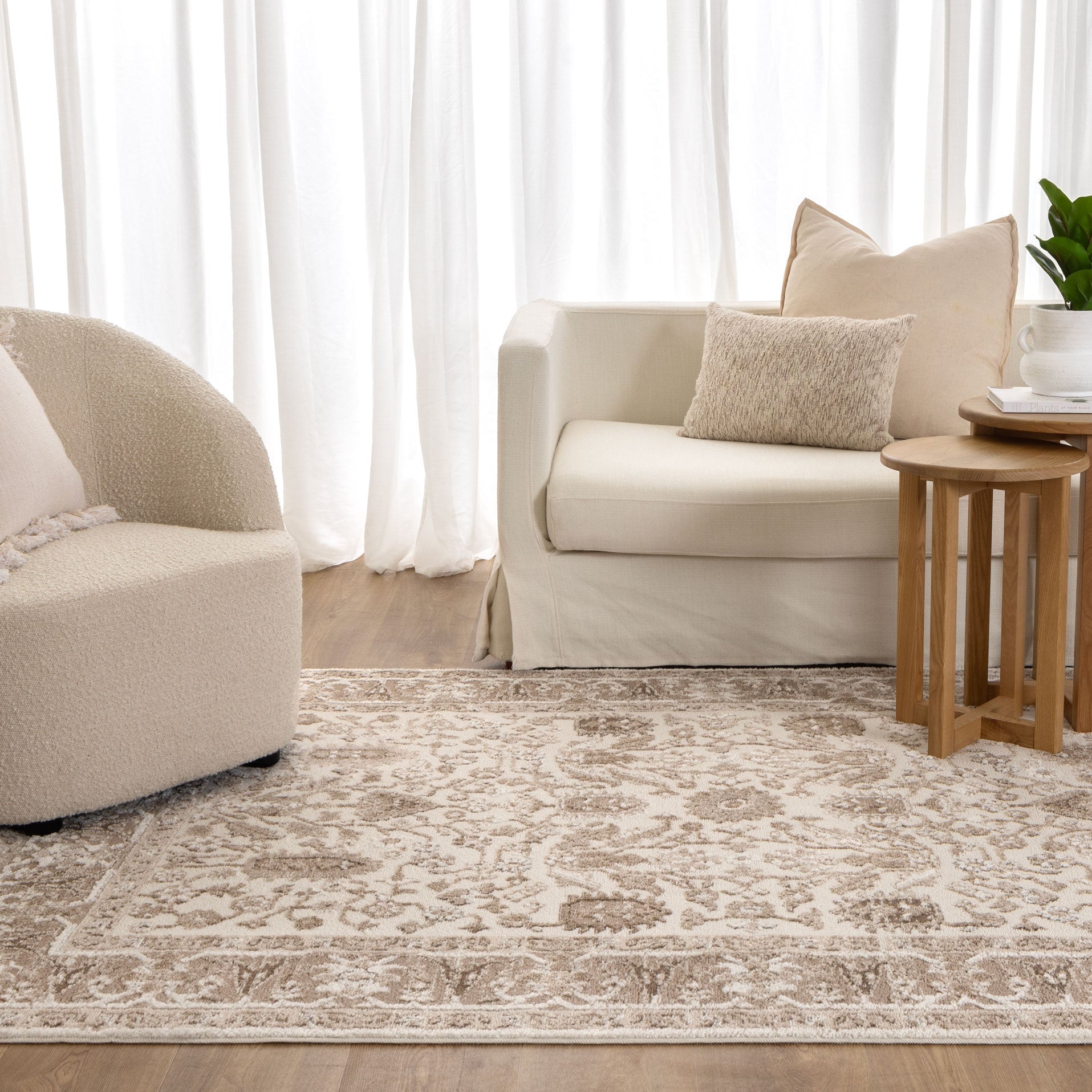 Sierra Oriental Border Brown Rug - Brown area rug rug from Vogue Rugs Australia