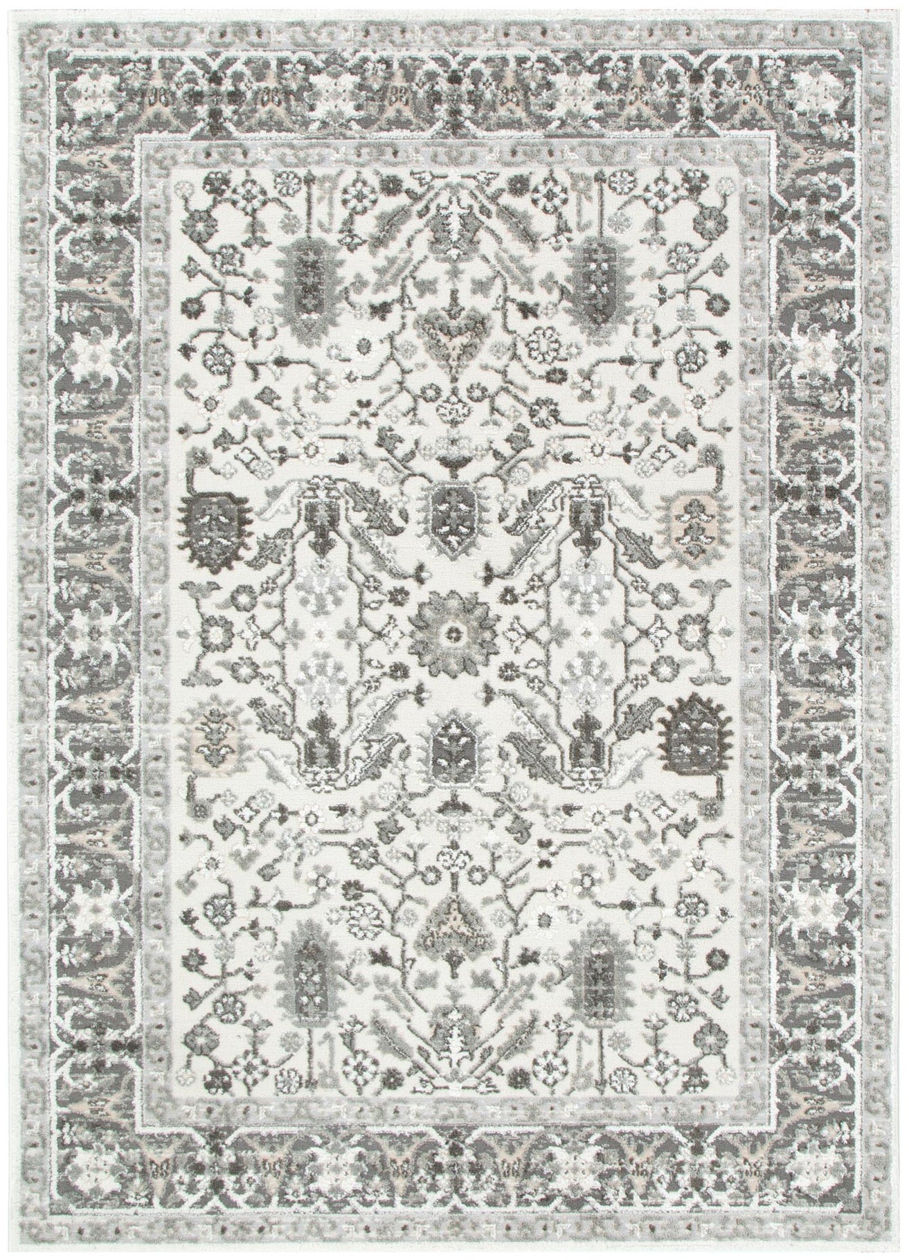 Sierra Oriental Border Grey Rug.