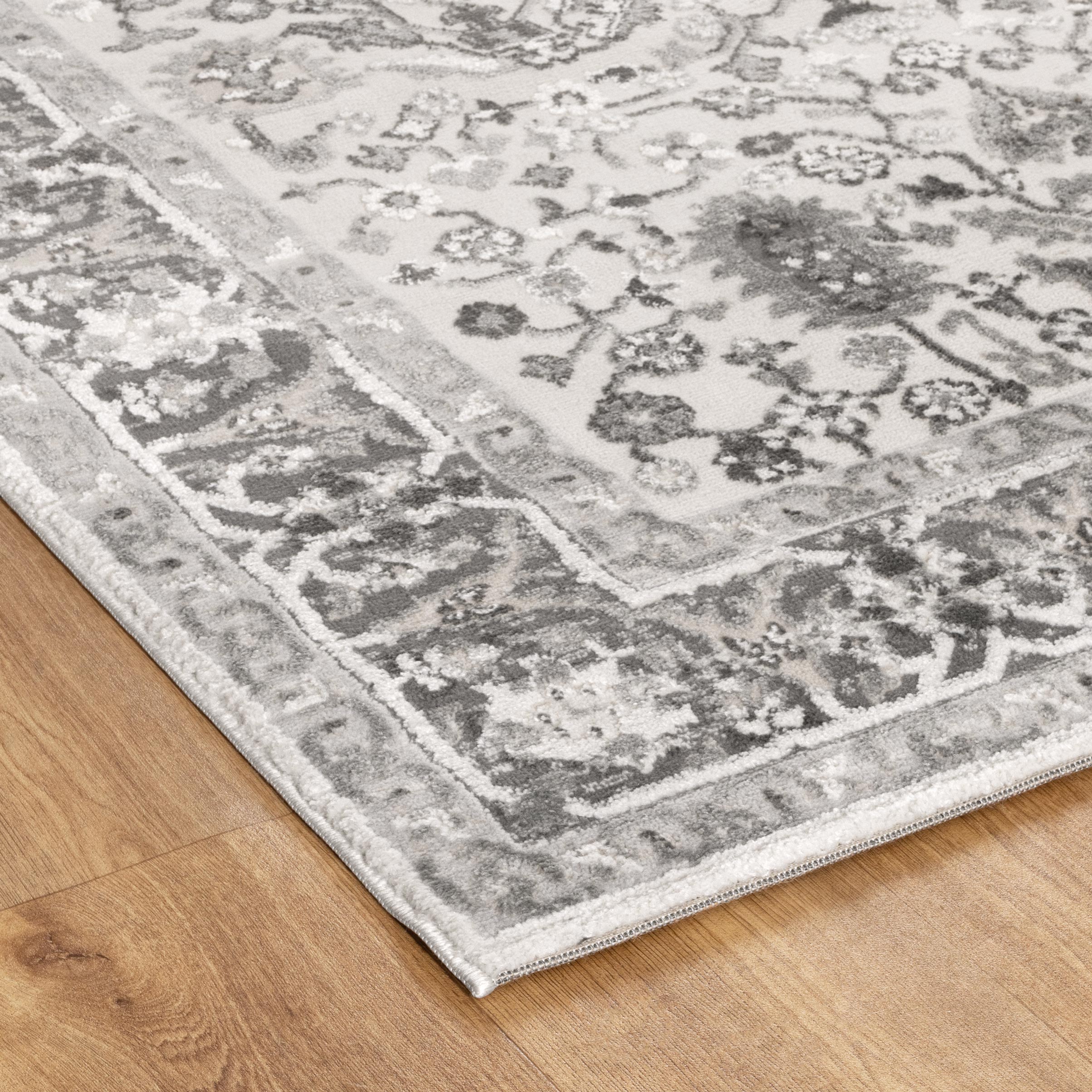 Sierra Oriental Border Grey Rug - Grey area rug rug from Vogue Rugs Australia
