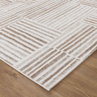 Wellington Geometric Lines Brown Rug - W001.
