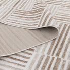 Wellington Geometric Lines Brown Rug - W001.