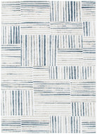 Wellington Geometric Lines Blue Rug - W002.