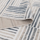 Wellington Geometric Lines Blue Rug - W002.
