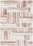 Wellington Geometric Lines Rust Rug - W004.