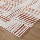 Wellington Geometric Lines Rust Rug - W004.
