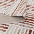 Wellington Geometric Lines Rust Rug - W004.