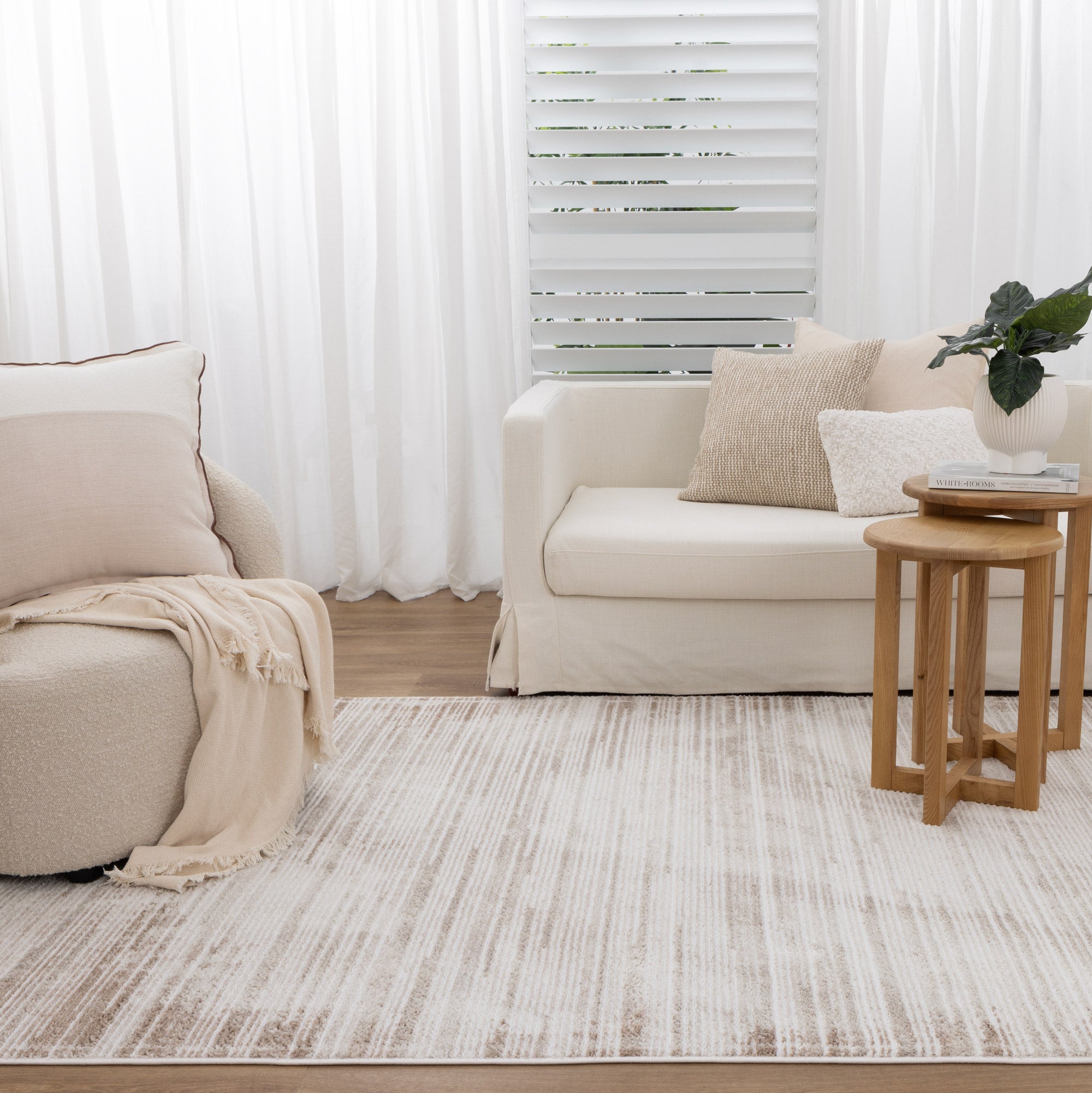 Wellington Distressed Lines Brown Rug - W011 - Brown area rug rug from Vogue Rugs Australia