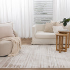 Wellington Distressed Lines Brown Rug - W011.